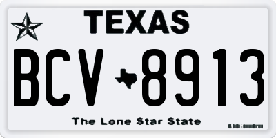 TX license plate BCV8913