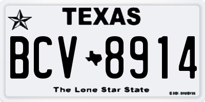 TX license plate BCV8914