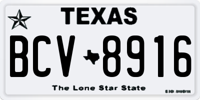 TX license plate BCV8916