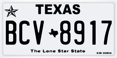 TX license plate BCV8917