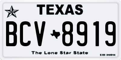 TX license plate BCV8919