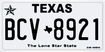 TX license plate BCV8921
