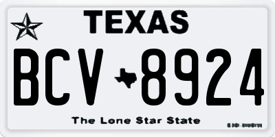 TX license plate BCV8924