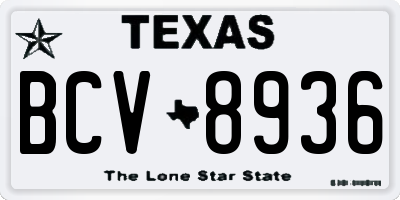 TX license plate BCV8936