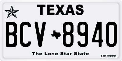 TX license plate BCV8940