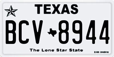 TX license plate BCV8944
