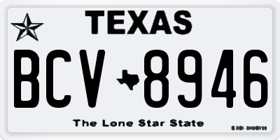 TX license plate BCV8946