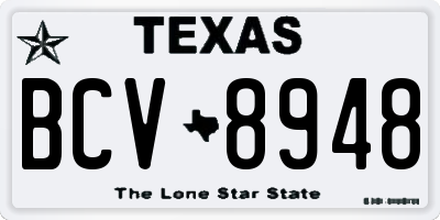 TX license plate BCV8948