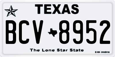 TX license plate BCV8952