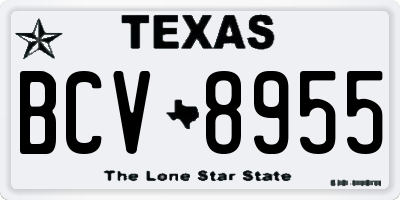 TX license plate BCV8955
