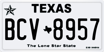 TX license plate BCV8957