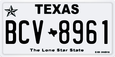 TX license plate BCV8961