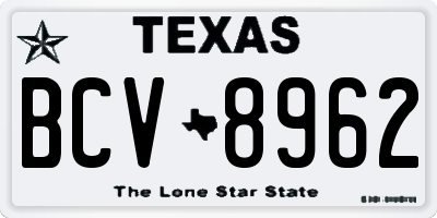 TX license plate BCV8962