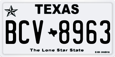 TX license plate BCV8963