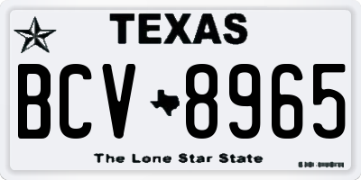 TX license plate BCV8965