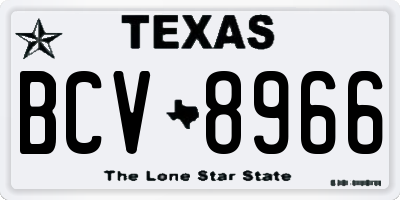 TX license plate BCV8966