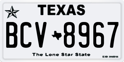 TX license plate BCV8967