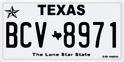 TX license plate BCV8971