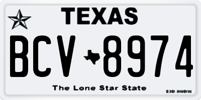 TX license plate BCV8974