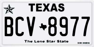 TX license plate BCV8977