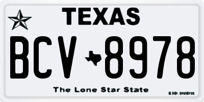 TX license plate BCV8978