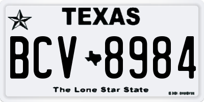 TX license plate BCV8984