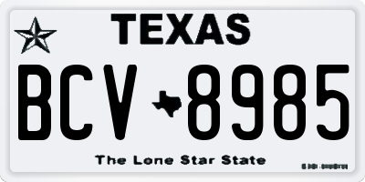 TX license plate BCV8985