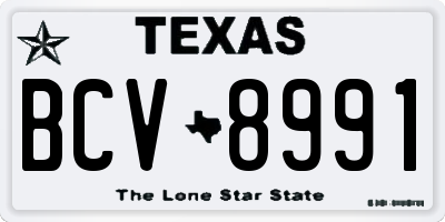 TX license plate BCV8991