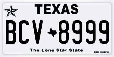 TX license plate BCV8999
