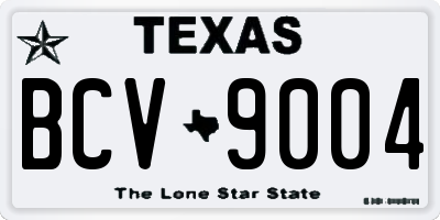 TX license plate BCV9004