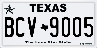 TX license plate BCV9005