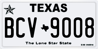 TX license plate BCV9008
