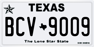 TX license plate BCV9009