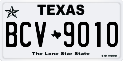 TX license plate BCV9010