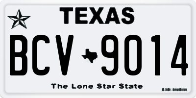TX license plate BCV9014