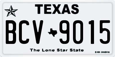 TX license plate BCV9015