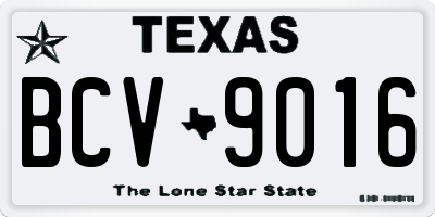 TX license plate BCV9016