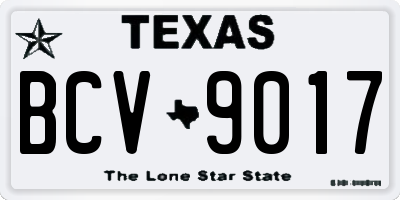TX license plate BCV9017