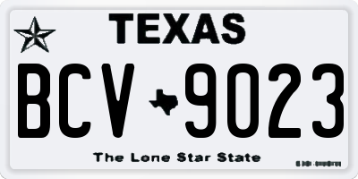 TX license plate BCV9023