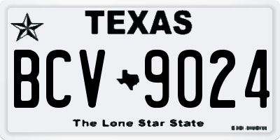 TX license plate BCV9024