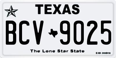 TX license plate BCV9025