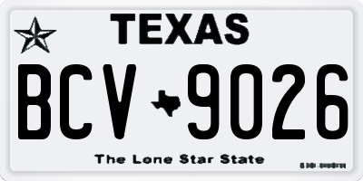 TX license plate BCV9026