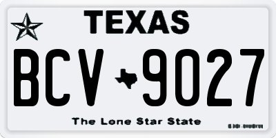 TX license plate BCV9027