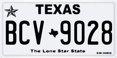 TX license plate BCV9028