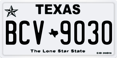 TX license plate BCV9030