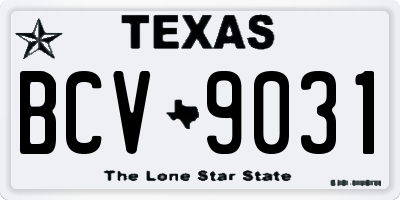 TX license plate BCV9031