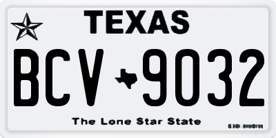 TX license plate BCV9032