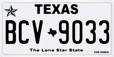 TX license plate BCV9033