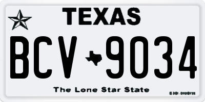 TX license plate BCV9034