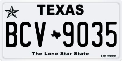 TX license plate BCV9035